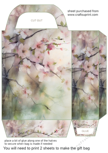Cherry blossom branch gift bag 5