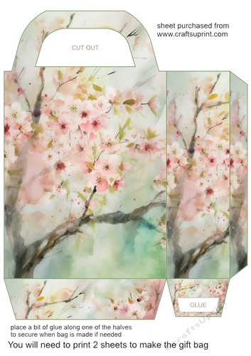 Cherry blossom branch gift bag 6