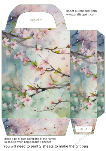 Cherry blossom branch gift bag 7