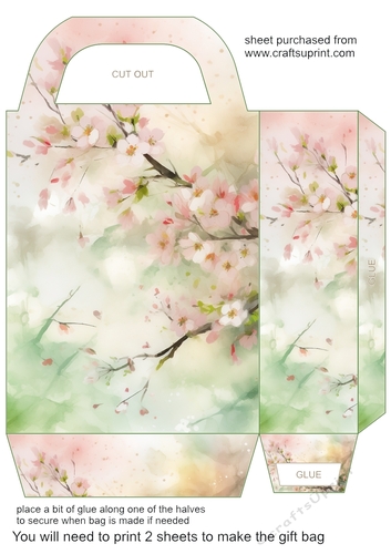 Cherry blossom branch gift bag 10