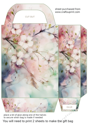 Cherry blossom branch gift bag 12