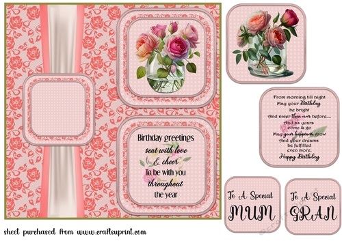 2 Panel rose vase card front 1