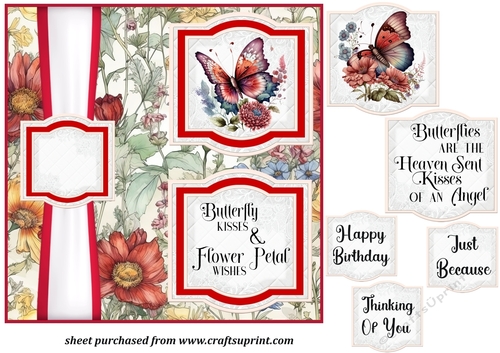 2 Panel red butterfly card front 2