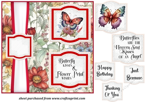 2 Panel red butterfly card front 3
