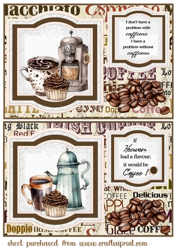 2 Coffee themed card fronts/toppers 2