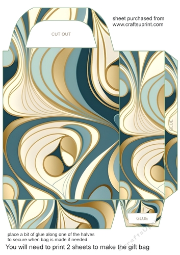 Green and gold gift bag 1
