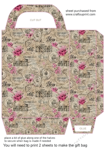 Pink floral gift bag N2