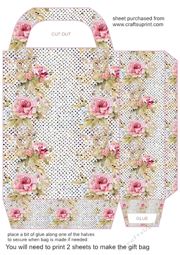 Pink floral gift bag N4