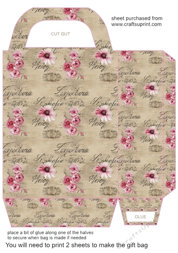 Pink floral gift bag N5