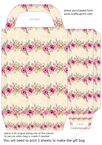 Pink floral gift bag N7