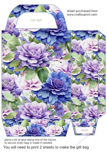 Blue and purple floral gift bag 2