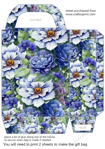 Blue and purple floral gift bag 5