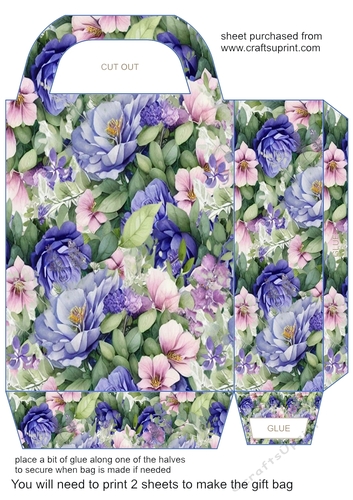 Blue and purple floral gift bag 6