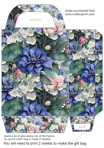 Blue and purple floral gift bag 7