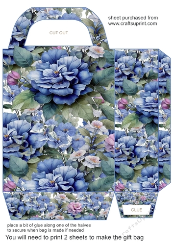 Blue and purple floral gift bag 9