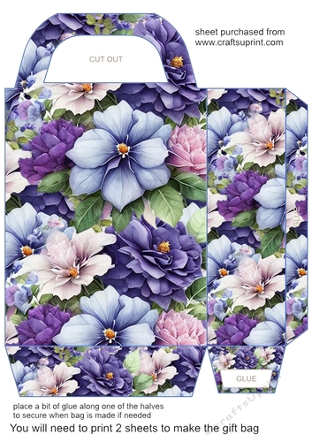 Blue and purple floral gift bag 10