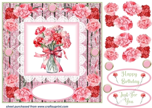 Pink carnations card front 3