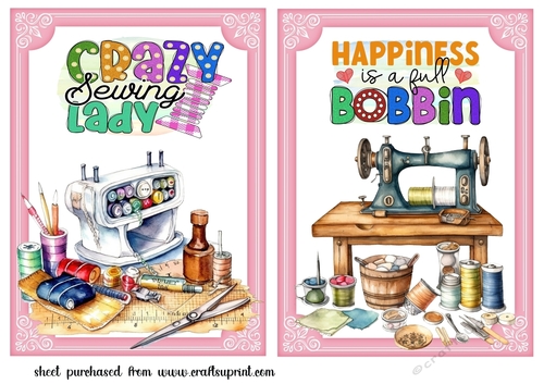 2 Sewing themed card fronts 2