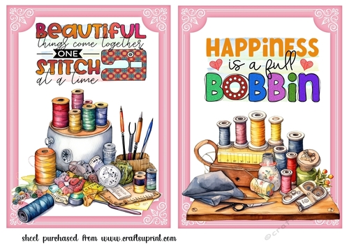 2 Sewing themed card fronts 3