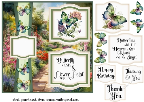 2 Panel green butterfly card front 1