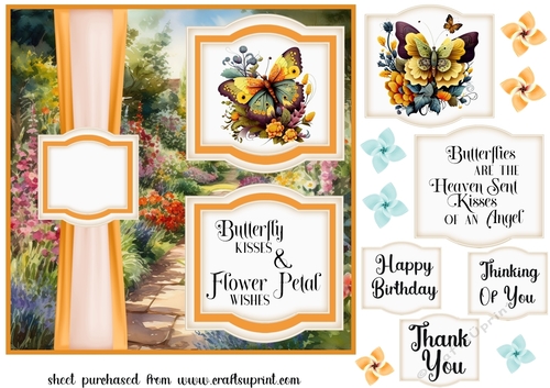 2 Panel orange butterfly card front 1