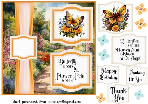 2 Panel orange butterfly card front 3