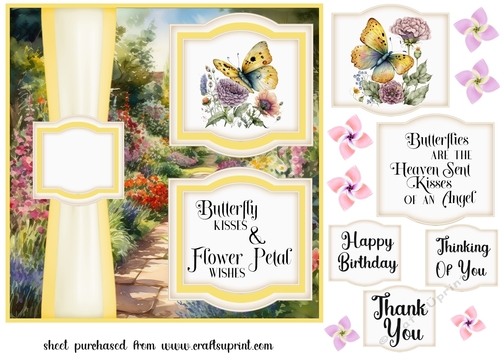 2 Panel yellow butterfly card front 1