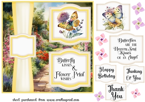 2 Panel yellow butterfly card front 2