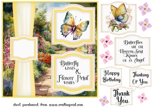 2 Panel yellow butterfly card front 3