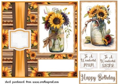 Sunflowers in jar card front 4