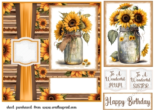 Sunflowers in jar card front 5