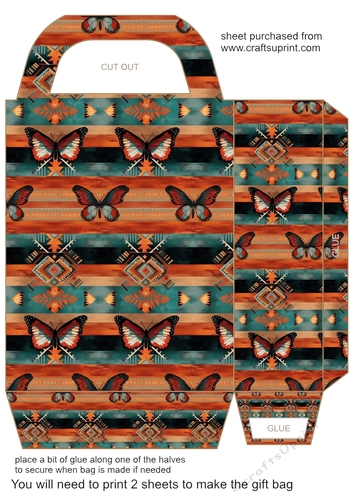 Western butterfly gift bag 1