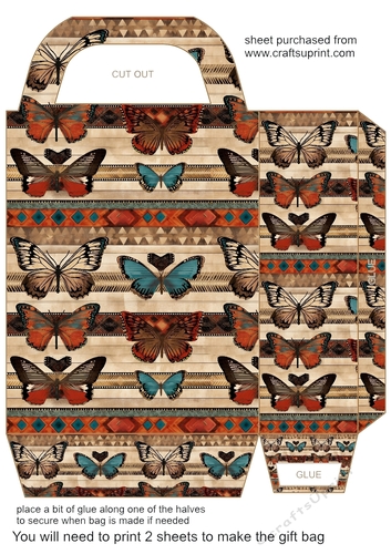 Western butterfly gift bag 2
