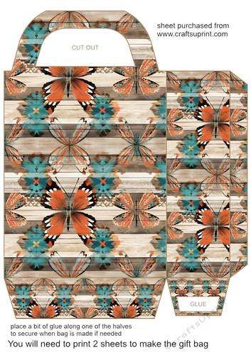 Western butterfly gift bag 3