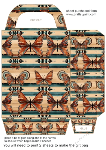 Western butterfly gift bag 4