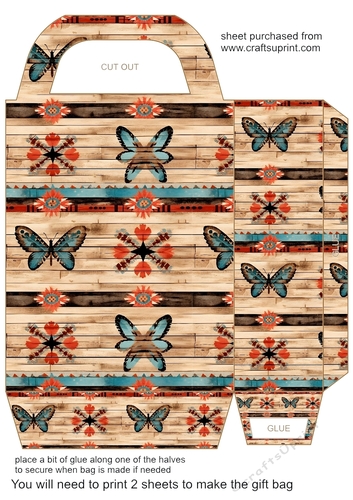 Western butterfly gift bag 5
