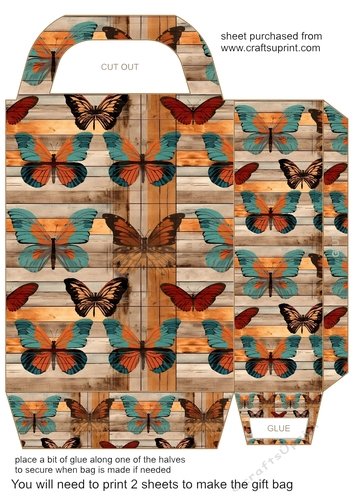 Western butterfly gift bag 6