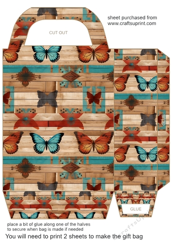 Western butterfly gift bag 7