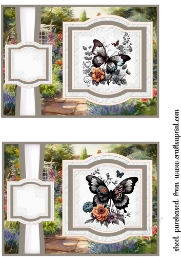 2 Black butterfly card fronts/toppers(5x7 aprox) 2