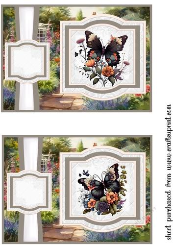 2 Black butterfly card fronts/toppers(5x7 aprox) 3