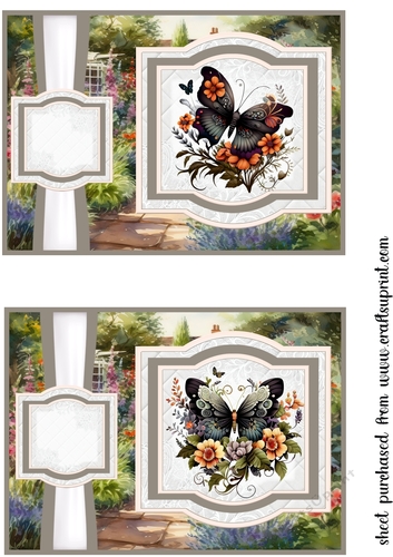 2 Black butterfly card fronts/toppers(5x7 aprox) 4