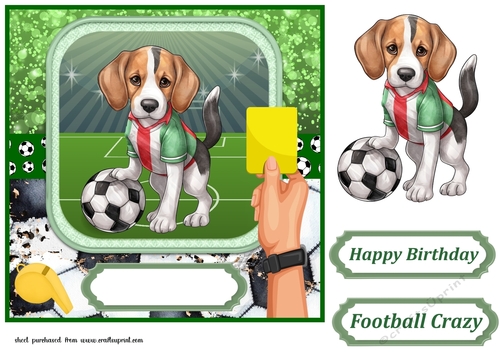 Football crazy dog card front 2