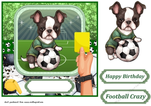 Football crazy dog card front 4