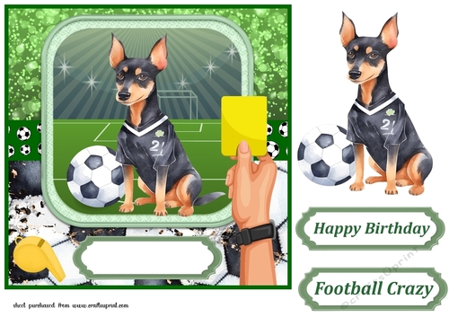Football crazy dog card front 10
