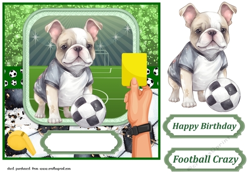 Football crazy dog card front 11