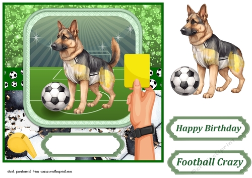 Football crazy dog card front 12