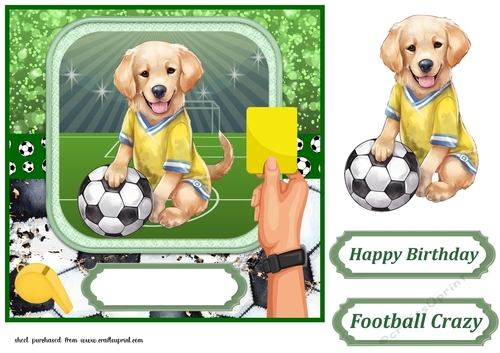 Football crazy dog card front 13