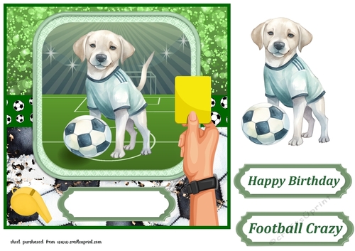 Football crazy dog card front 15