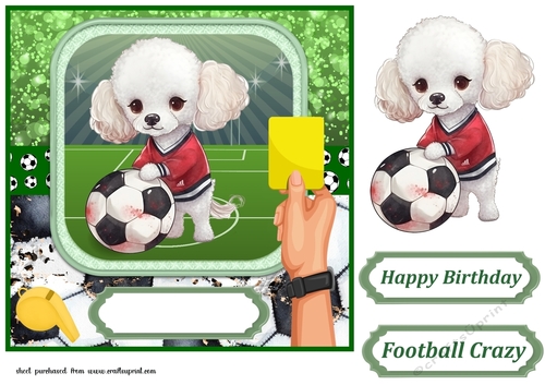 Football crazy dog card front 16