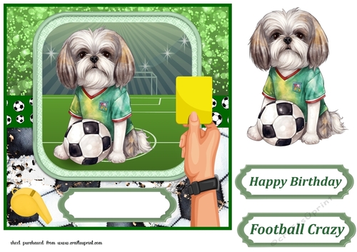 Football crazy dog card front 18